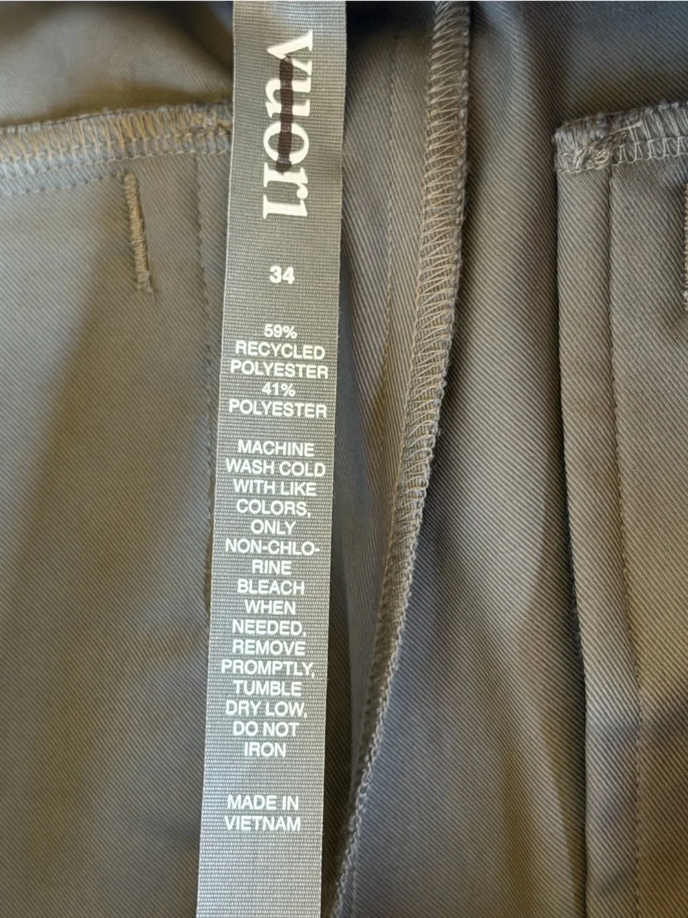 Vuori Cascade Elastic Waist Trouser Pants Gray Men’s 34 Style V465 Like New!
